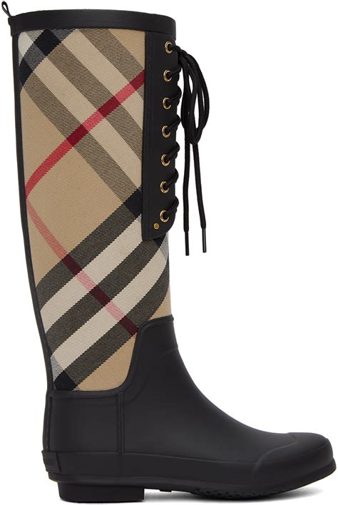 burberry knee high rain boots|Burberry adjustable buckle boots.